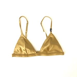 VICTORIA’S SECRET NWT Gold Satin Triangle Bra